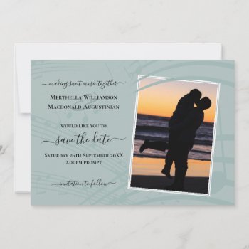 Sea Glass Music Notes Photo Wedding Save The Date by BereanDesigns at Zazzle