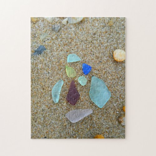Sea Glass On Beach Jigsaw Puzzle