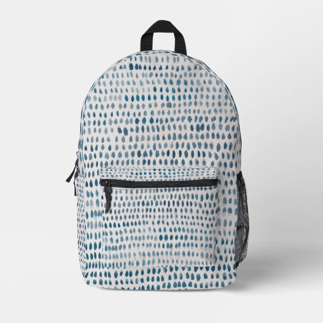 Sea Glass Painting Coastal Pattern Luggage Printed Backpack (Front)