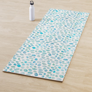 Sea Glass Pattern Coastal Yoga Mat