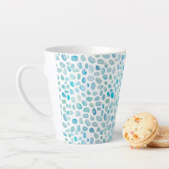 Sea Glass Pebble Painting Beach Ocean Mug (In Situ)