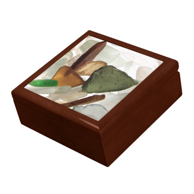 Sea Glass Picture Wooden Jewelry Box (Side)