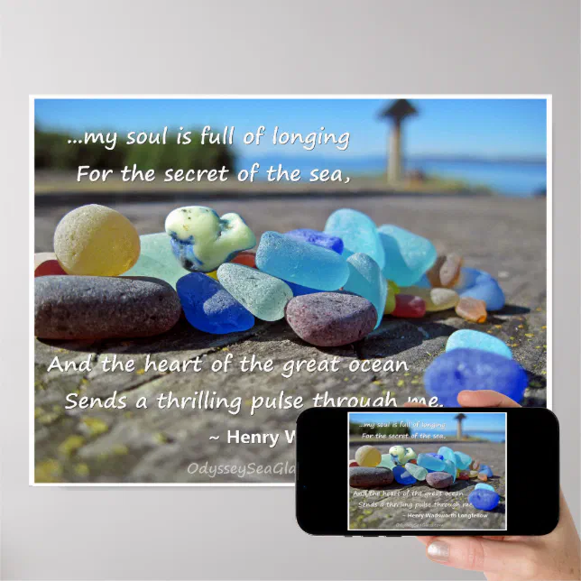 Sea Glass Poster - with Quote | Zazzle