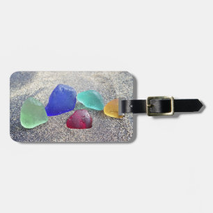 Sea glass rainbow at the sand luggage tag