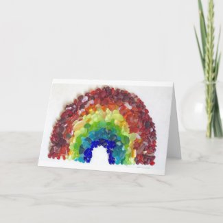 Sea Glass Rainbow Greeting Card