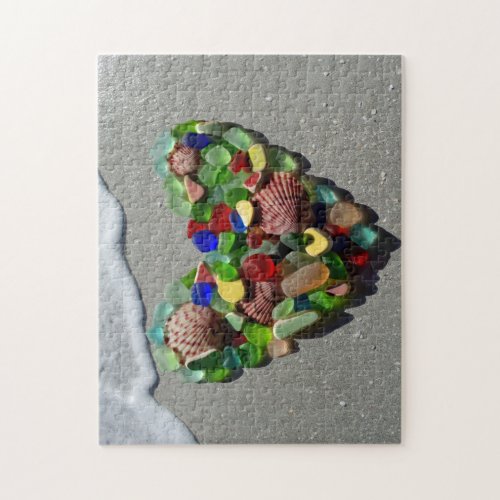 Sea glass rare bright colors photo jigsaw puzzle