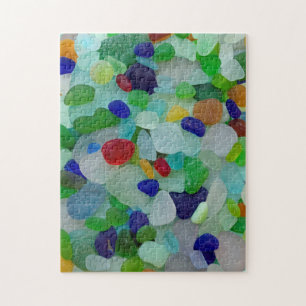 Sea glass rare bright colors photo jigsaw puzzle