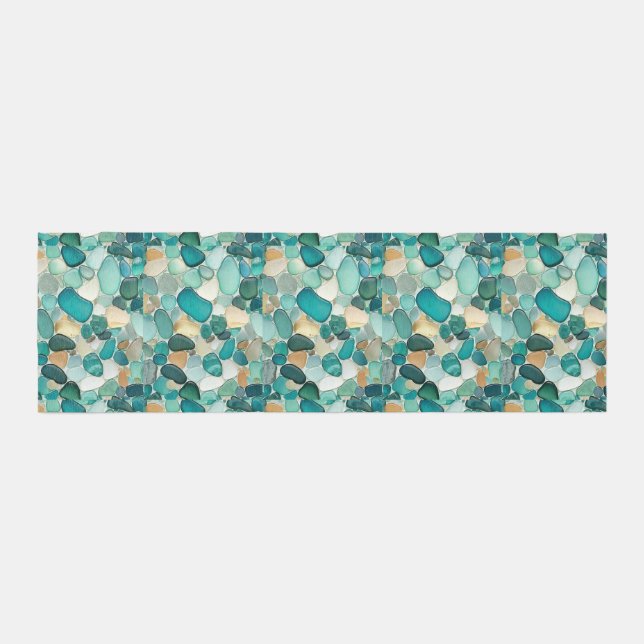 Sea Glass Runner Rug in Teal (Front)