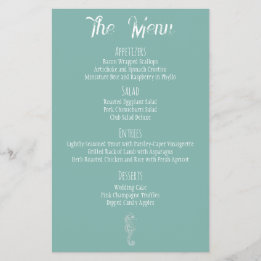 Sea Glass Seahorse Beach Wedding Menu Flyer