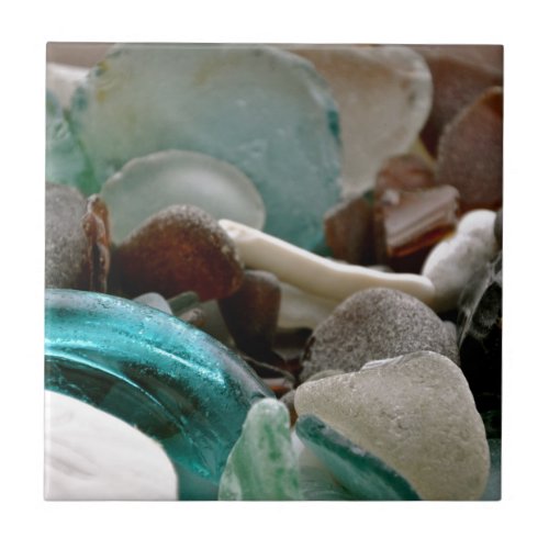 Sea Glass Shards Ceramic Tile