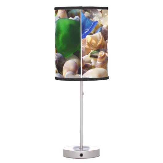 SEA Glass Shells Table Lamps Blue Green Lamp (Back)