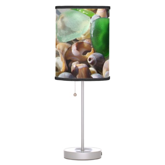 SEA Glass Shells Table Lamps Blue Green Lamp (Right)