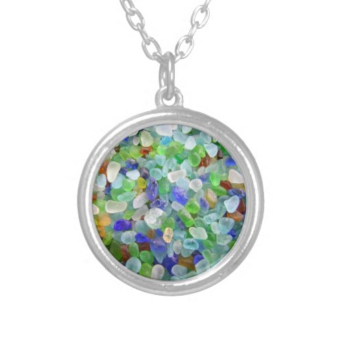 Sea Glass Silver Plated Necklace