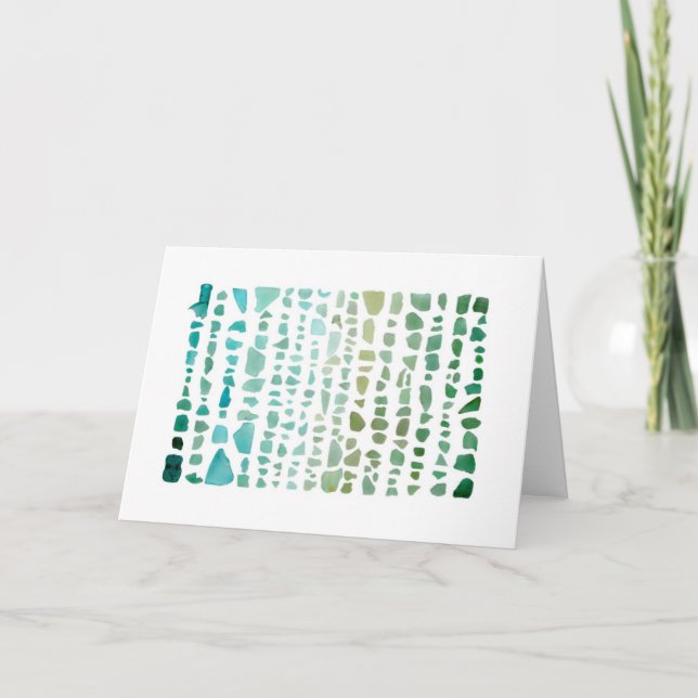 Sea Glass Spectrum: Aquamarine to Emerald notecard (Front)