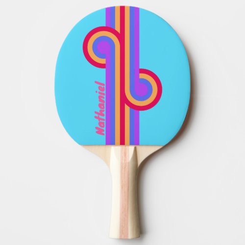 Sea Glass Stripe Loop with Name Ping Pong Paddle