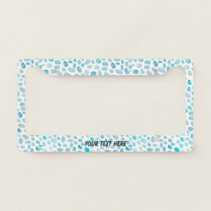 Sea Glass Texture Pattern Coastal License Plate Frame
