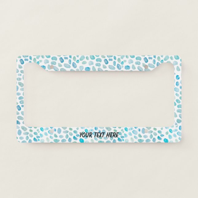 Sea Glass Texture Pattern Coastal License Plate Frame (Front)