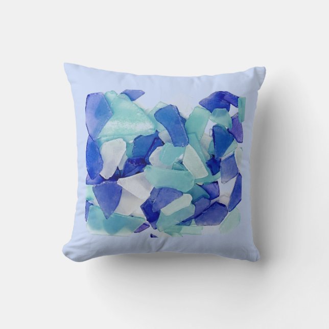 Sea glass Throw Pillow (Front)