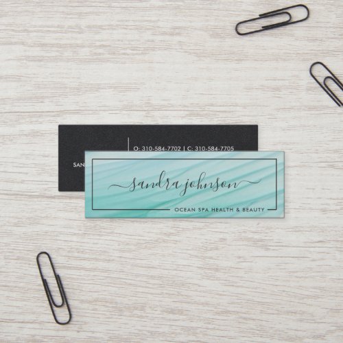 Sea Glass Tides | Ocean Blue Watercolor Business Mini Business Card