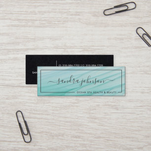 Sea Glass Tides Ocean Blue Watercolor Business Mini Business Card