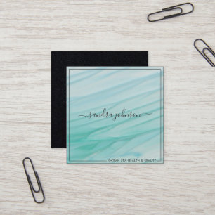 Sea Glass Tides Ocean Blue Watercolor Business Square Business Card