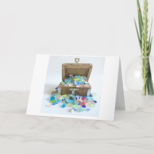 Sea Glass Treasure Chest Card