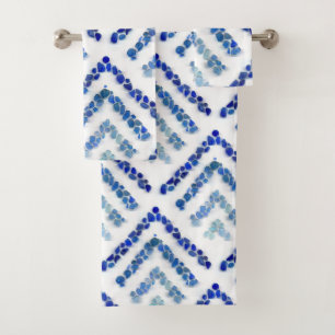 Sea glass - Treeometric - blue Bath Towel Set