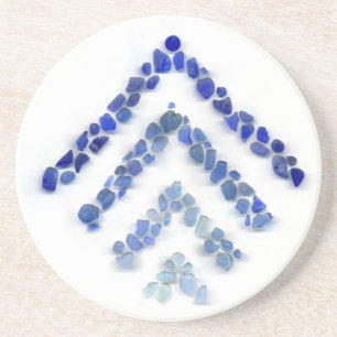 Sea glass - Treeometric - blue Coaster