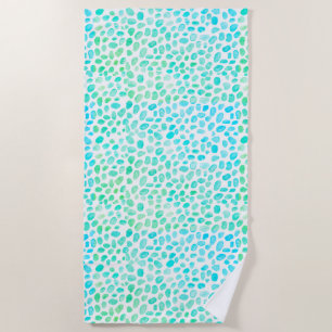 Sea Glass Turquoise Pattern  Beach Towel