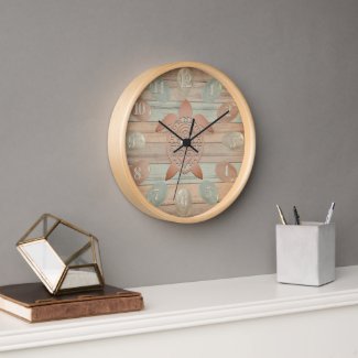 Sea Glass, Turtle on Rustic Nautical Beach Wood