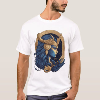 Sea Goddess – Blue and Gold Elegant Design T-Shirt