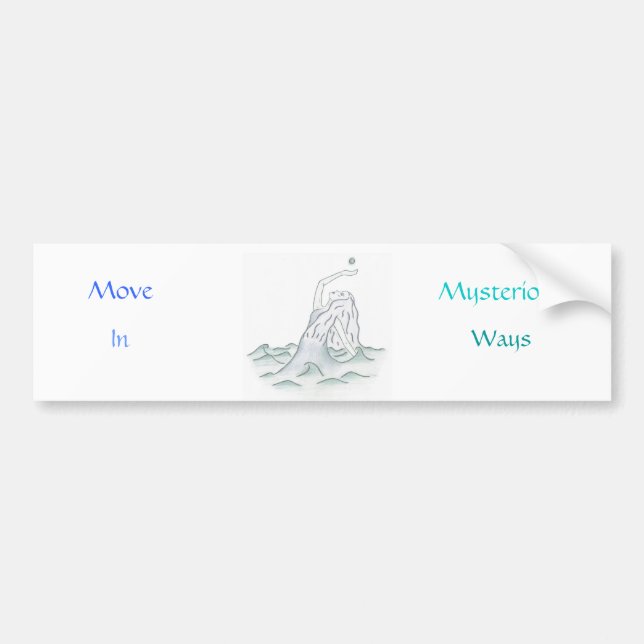 Sea Goddess Holding Moon, Waves Bumper Sticker (Front)
