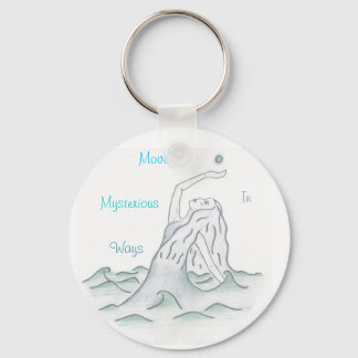 Sea Goddess Holding Moon, Waves Keychain