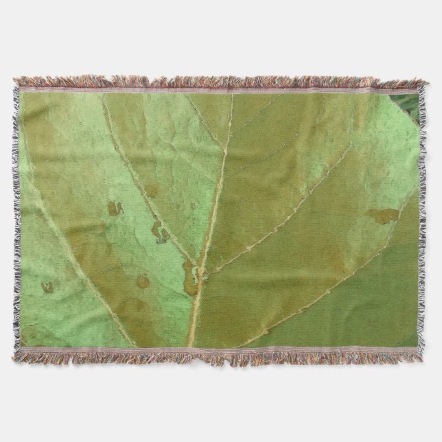 Sea Grape Leaf Closeup Throw Blanket (Front)