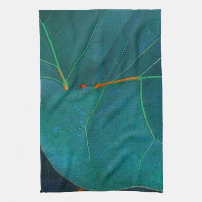 Sea Grape Leaves Kitchen Towel (Vertical)