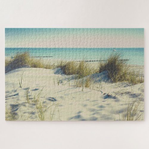 Sea Grass and Sand Dunes on the Beach Jigsaw Puzzle