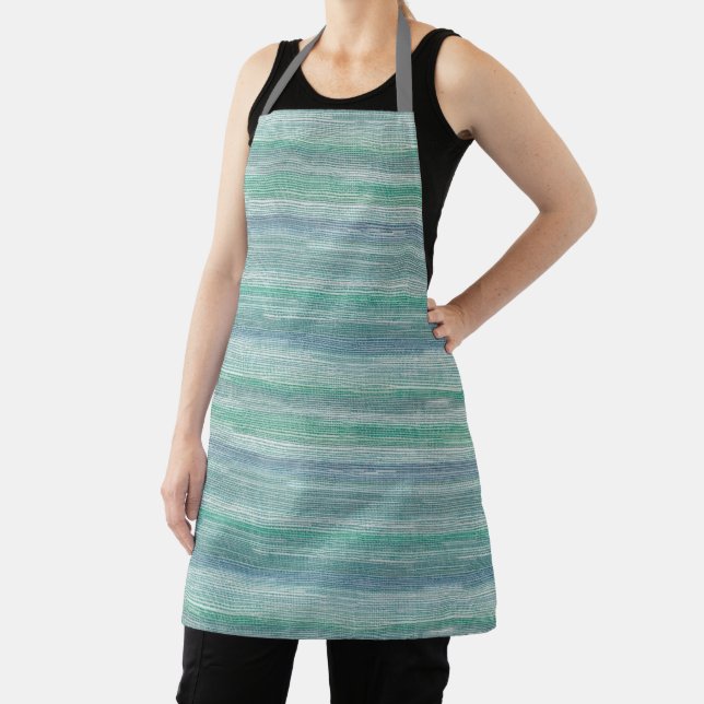 Sea Grass Painting Nautical Pattern All Over Apron (Insitu)