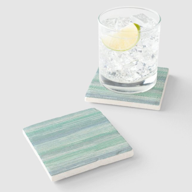 Sea Grass Watercolor Marble Stone Coaster (Side)