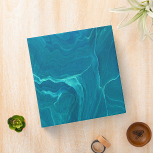Sea Green Agate Marble Abstraction 3 Ring Binder
