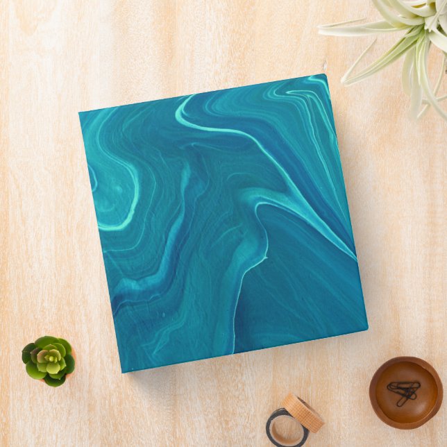 Sea Green Agate Marble Abstraction   3 Ring Binder (In Situ)