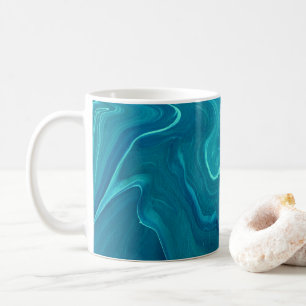 Sea Green Agate Marble Abstraction  Coffee Mug