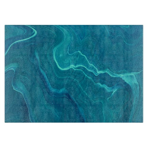Sea Green Agate Marble Abstraction   Cutting Board