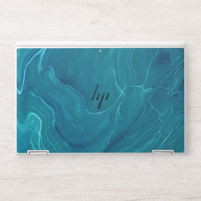 Sea Green Agate Marble Abstraction   HP Laptop Skin (Front)