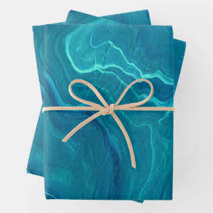 Sea Green Agate Marble Abstraction  Wrapping Paper Sheets