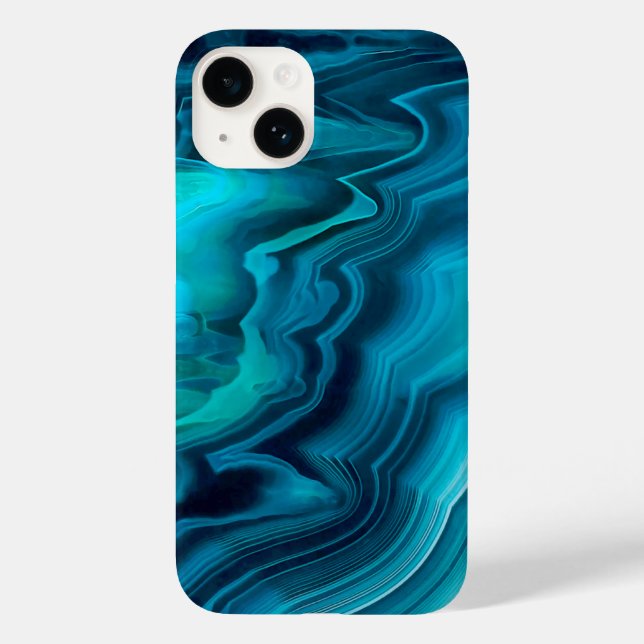 Sea Green Agate Texture Case-Mate iPhone Case (Back)