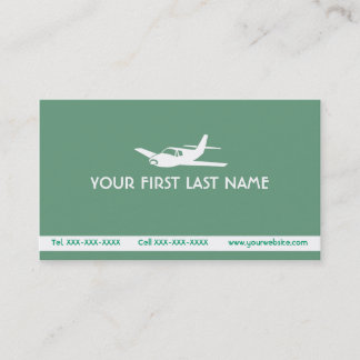 Sea green airplane symbol business cards