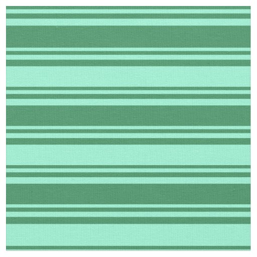 Sea Green and Aquamarine Lines Pattern Fabric