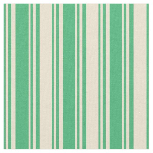 Sea Green and Beige Lined/Striped Pattern Fabric