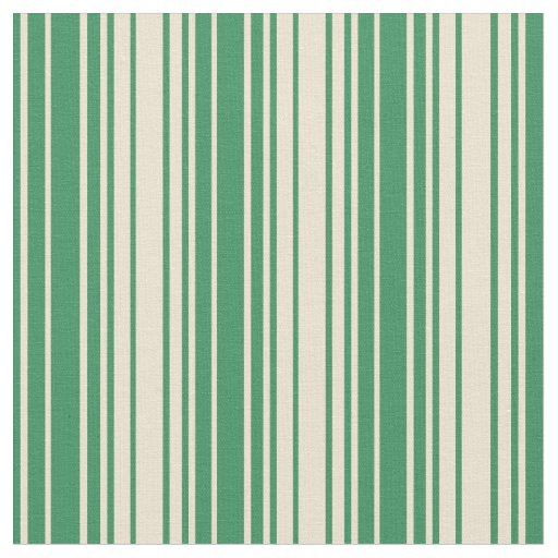 Sea Green and Beige Pattern of Stripes Fabric
