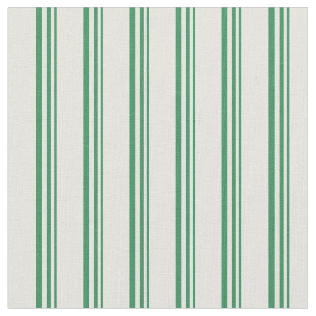 Sea Green and Beige Striped Pattern Fabric (Close Up)